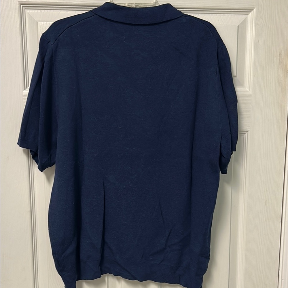 New, Elie Tahari Dark Blue Knit Top Large - Picture 4 of 7